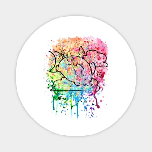 Angel Elephant Rainbow Paint Splatter Magnet